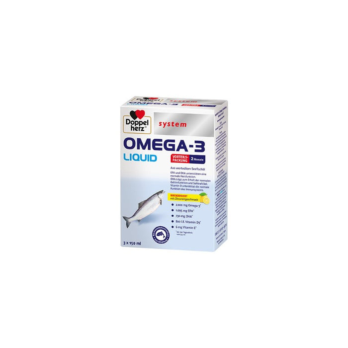 Doppelherz Omega-3 Liquid system, 3X150 ml FLU