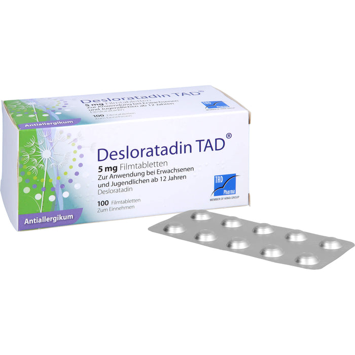 Desloratadin TAD 5 mg Filmtabletten bei Allergien, 100 pcs. Tablets