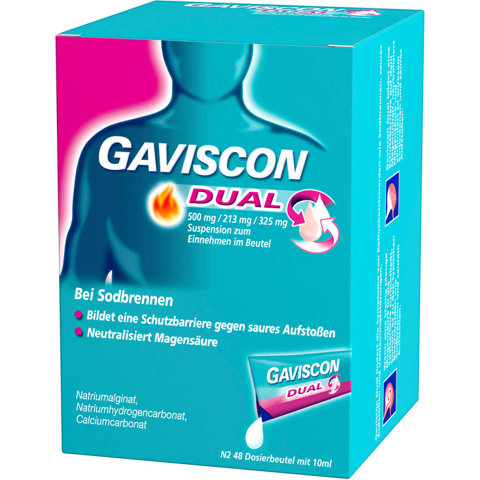 GAVSICON Dual Suspension bei Sodbrennen, 48 St. Beutel