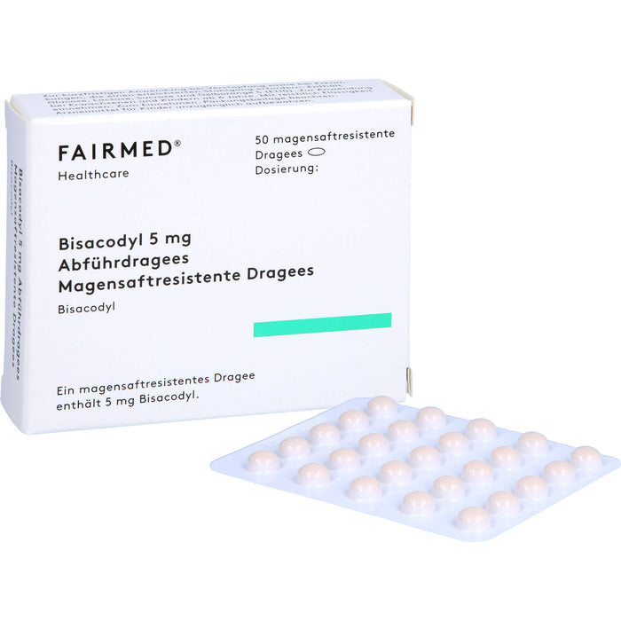 FAIRMED Bisacodyl 5 mg Dragees bei Verstopfung, 50 St. Dragees