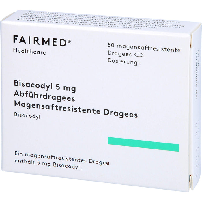 FAIRMED Bisacodyl 5 mg Dragees bei Verstopfung, 50 pcs. Dragées