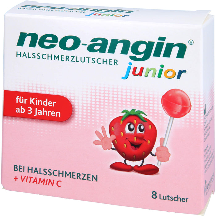 neo-angin Junior Halsschmerzlutscher bei Halsschmerzen, 8 pcs. Lollipop