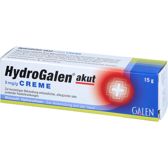 HydroGalen akut 5 mg / g Creme bei entzündlichen, allergischen oder juckenden Hauterkrankungen, 15 g Cream