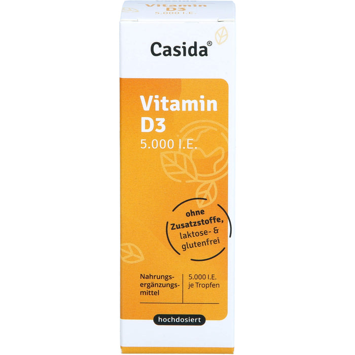 Casida Vitamin D3 Tropfen Vital 5000 I.E. unterstützt das Immunsystem, 50 ml Lösung