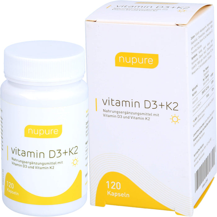 nupure vitamin D3 + K2 Kapseln, 120 St KAP