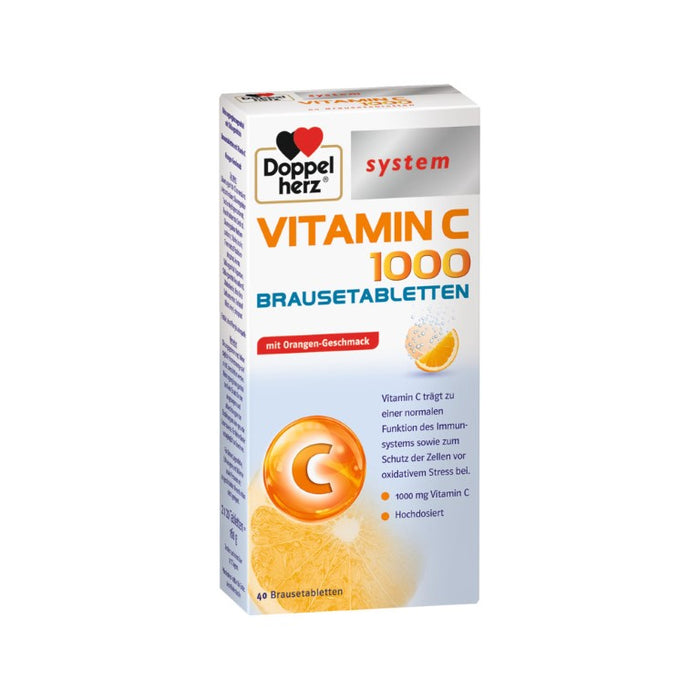 Doppelherz Vitamin C 1000 system Brausetabletten, 40 pcs. Effervescent tablets