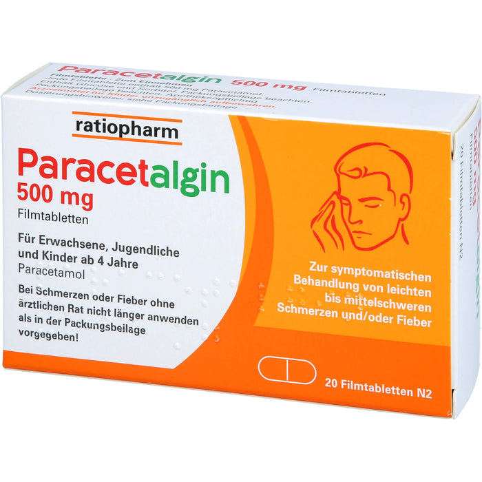 Paracetalgin 500 mg Filmtabletten, 20 pcs. Tablets