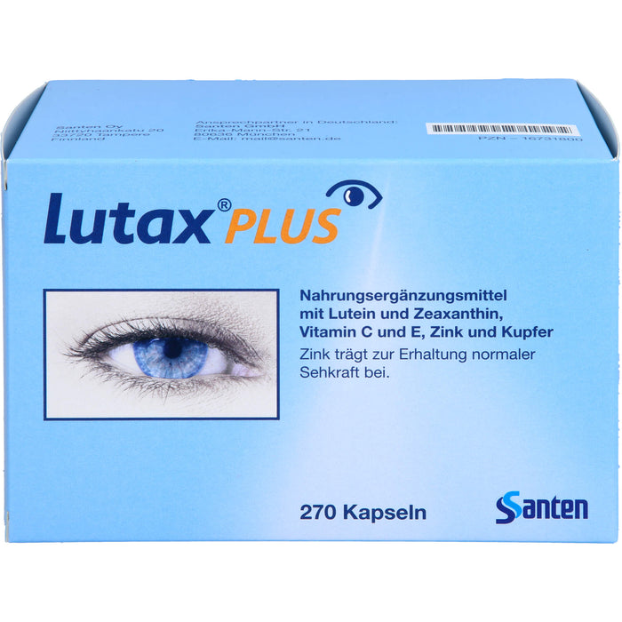 Santen Lutax Plus Kapseln zur Erhaltung normaler Sehkraft, 240 pc Capsules