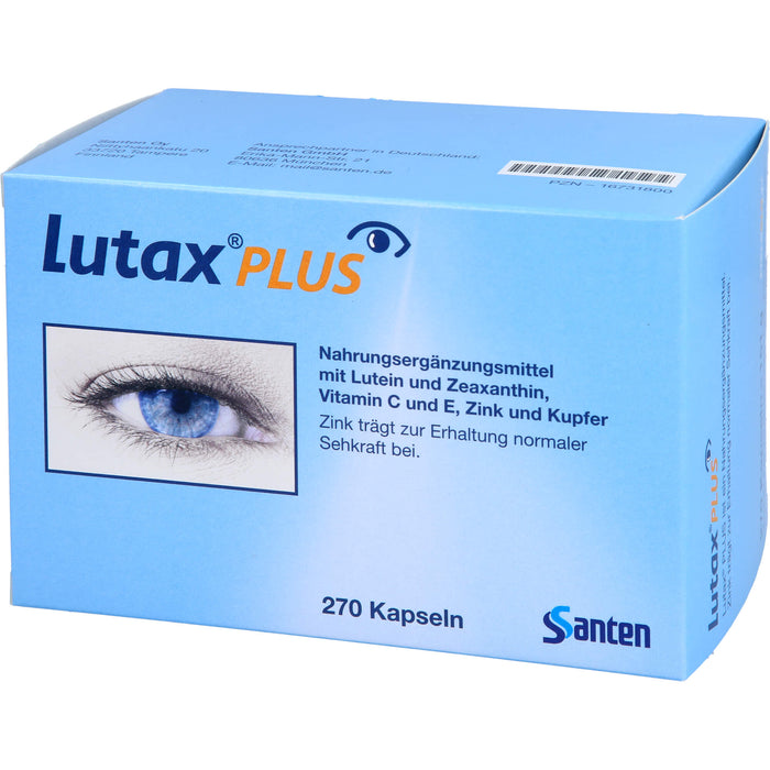 Santen Lutax Plus Kapseln zur Erhaltung normaler Sehkraft, 240 pcs. Capsules