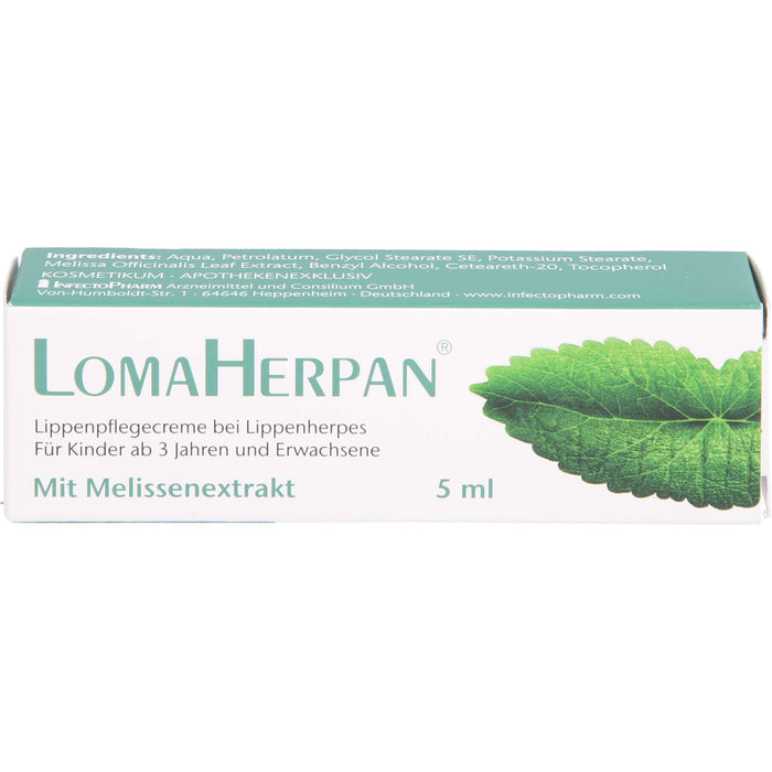 Lomaherpan Lippenpflegecreme mit Melissenextrakt, 5 ml Creme