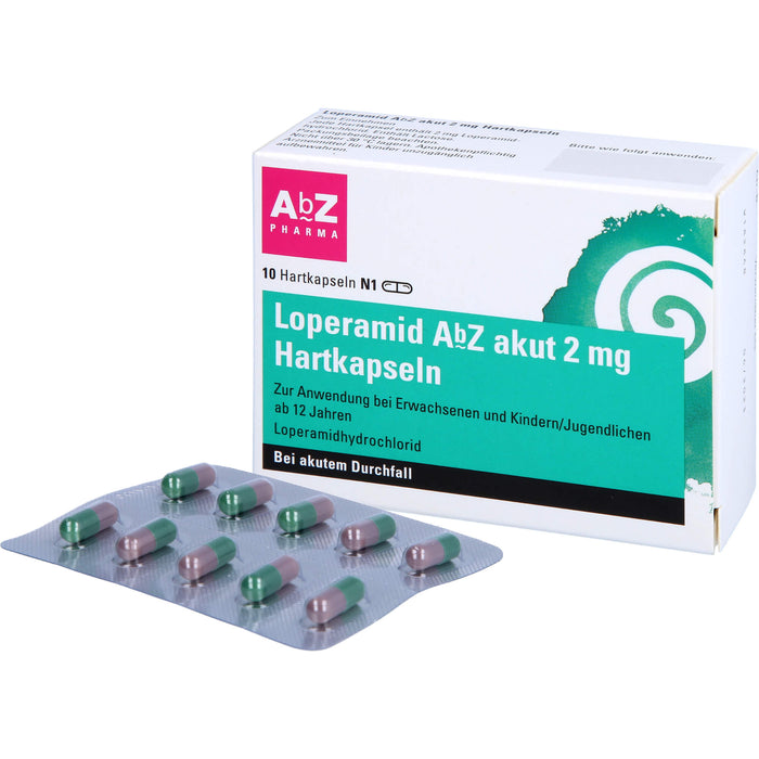 Loperamid AbZ akut 2 mg Hartkapseln bei Durchfall, 10 pc Capsules