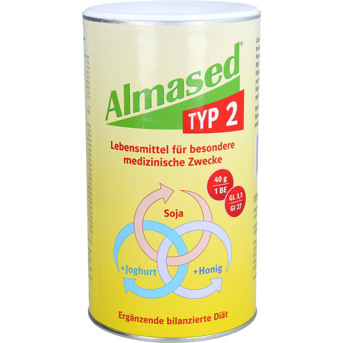 Almased Typ 2 Vital-Pflanzen-Eiweißkost laktosefrei für besondere medizinische Zwecke Pulver, 500 g Powder