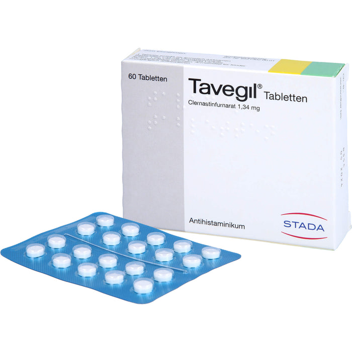 Tavegil Tabletten zur Symptomlinderung bei Heuschnupfen, Juckreiz und Nesselsucht, 60 pcs. Tablets