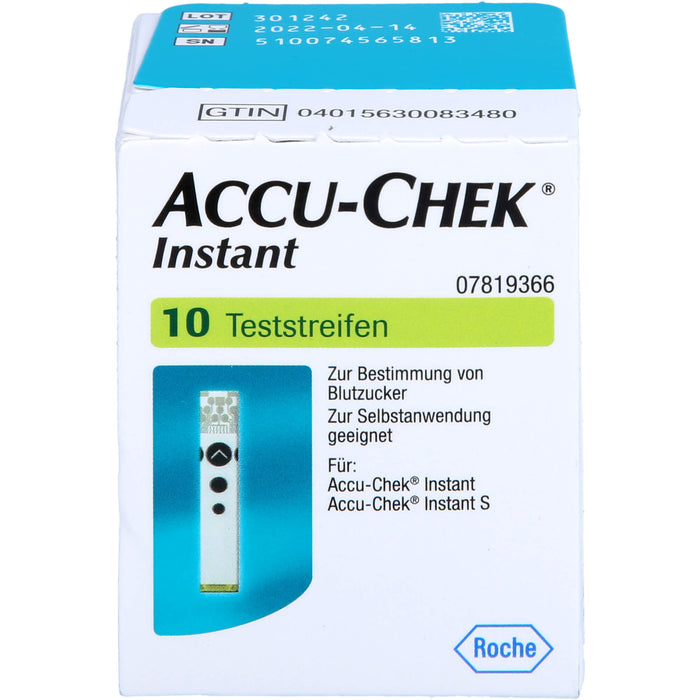 ACCU-CHEK Instant Teststreifen zur Bestimmung von Blutzucker, 10 pcs. Test strips