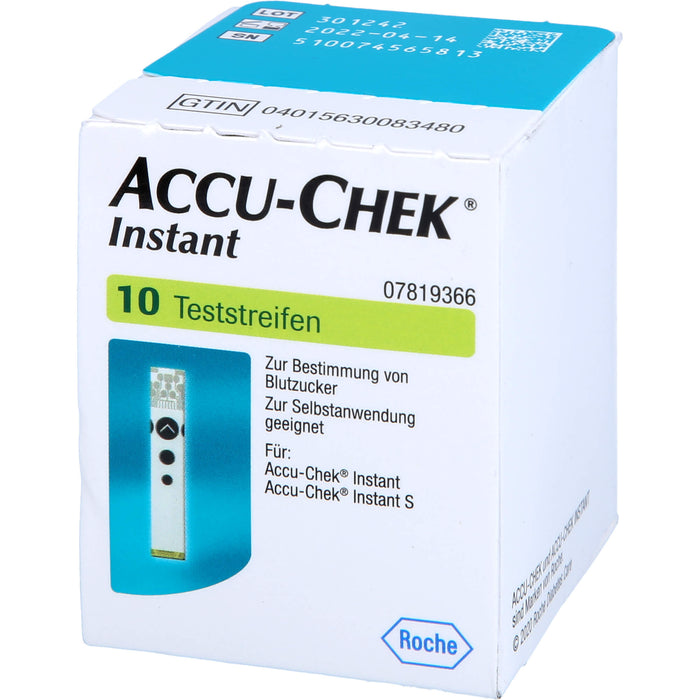 ACCU-CHEK Instant Teststreifen zur Bestimmung von Blutzucker, 10 pcs. Test strips