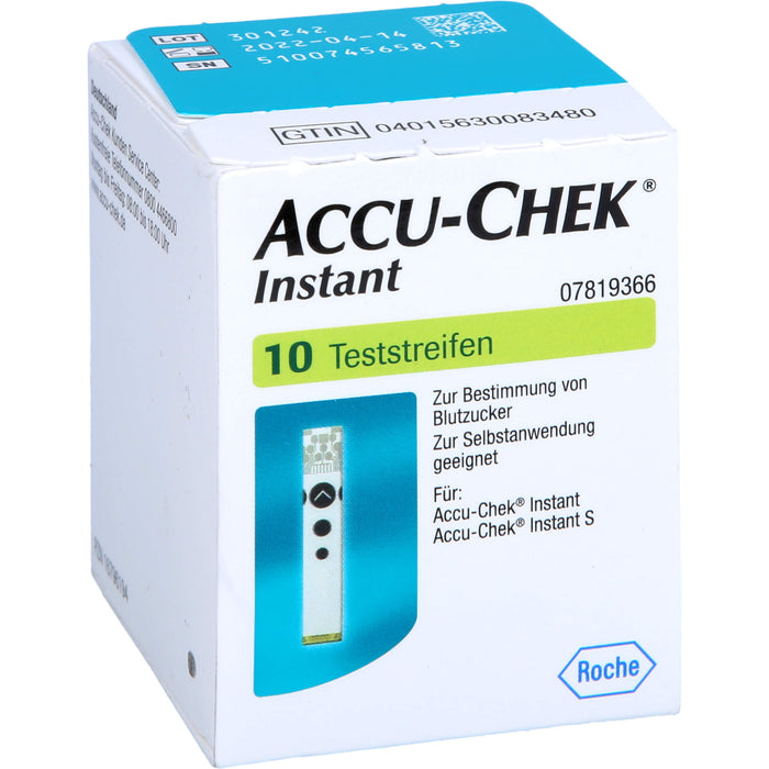 ACCU-CHEK Instant Teststreifen zur Bestimmung von Blutzucker, 10 pcs. Test strips