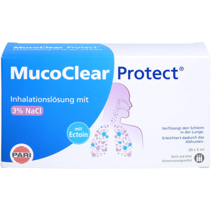 MucoClear Protect Inhalationslösung verflüssigt den Schleim in der Lunge, 20 pc Récipients à dose unique