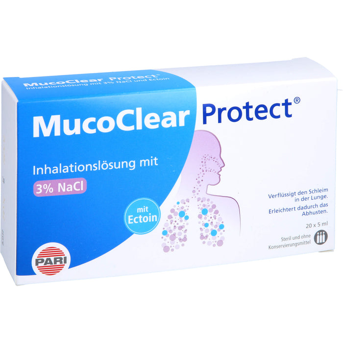 MucoClear Protect Inhalationslösung verflüssigt den Schleim in der Lunge, 20 pc Récipients à dose unique