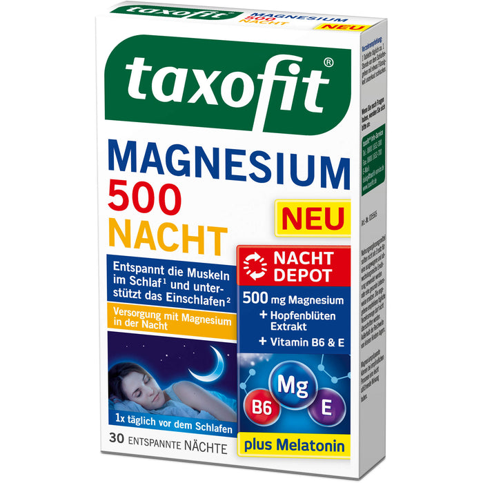 taxofit Magnesium 500 Nacht, 30 St TAB