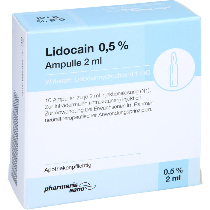 Lidocain Psano Amp 0.5%2ml, 10X2 ml ILO