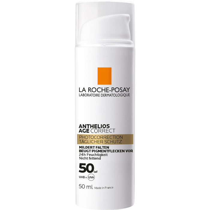 LA ROCHE-POSAY Anthelios Age Correct Creme LSF 50 mildert Falten und beugt Pigmentflecken vor, 50 ml Creme