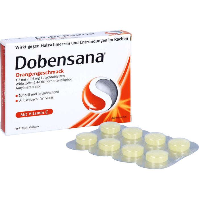 Dobensana Orangengeschmack 1,2 mg / 0,6 mg Lutscht, 16 pc Tablettes