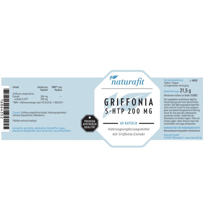 Naturafit Griffonia 5 Htp, 60 St KAP