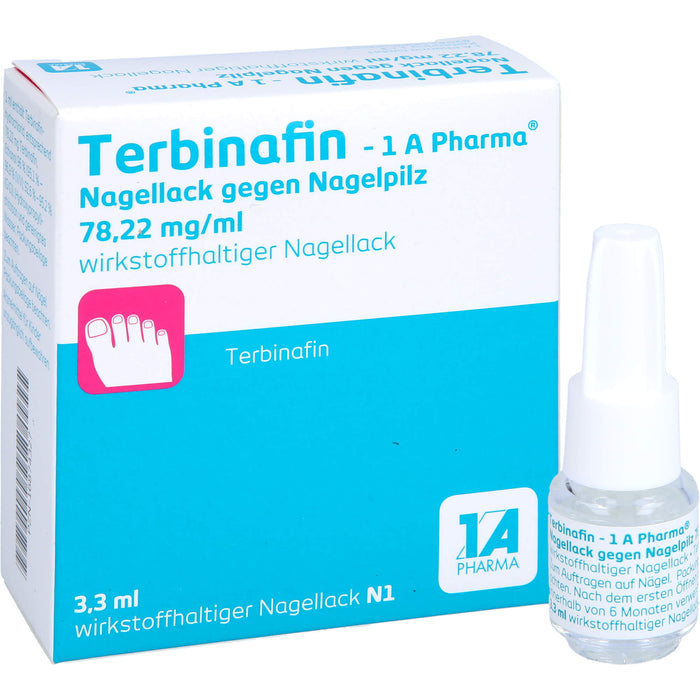 Terbinafin - 1 A Pharma Nagellack gegen Nagelpilz 78,22 mg/ml wirkstoffhaltiger Nagellack, 3.3 ml Lösung