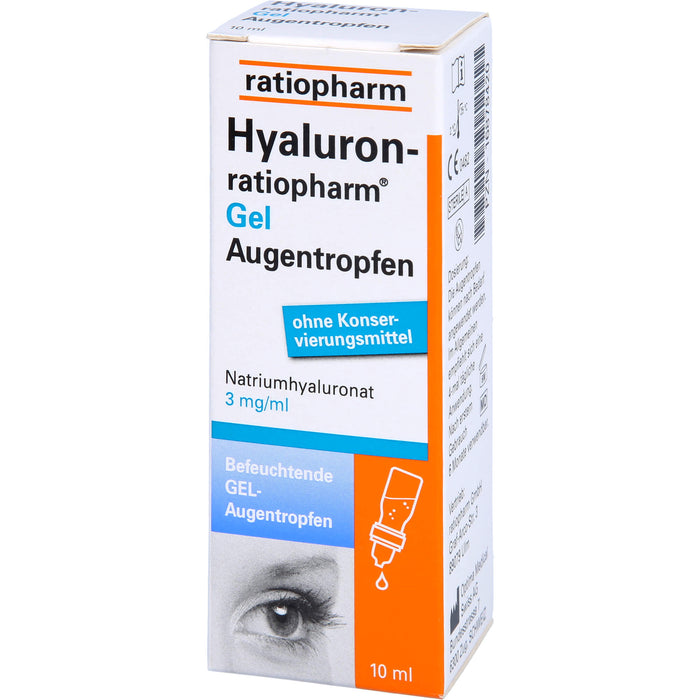 Hyaluron-ratiopharm Gel Augentropfen zur Befeuchtung, 10 ml Solution