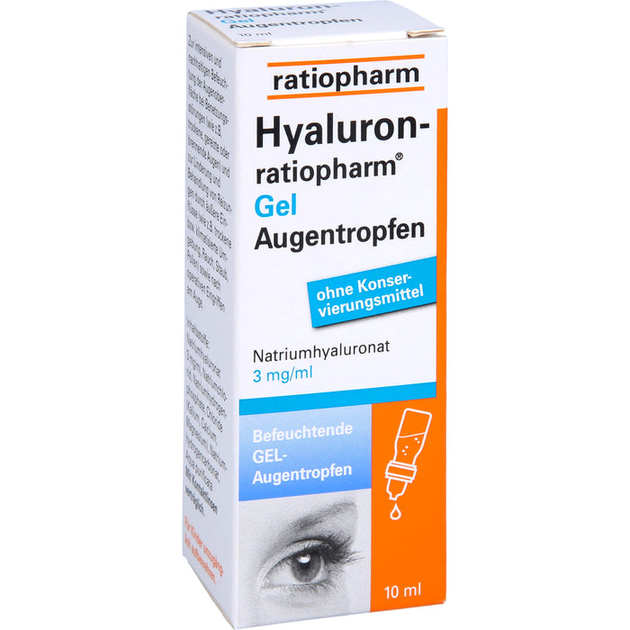 Hyaluron-ratiopharm Gel Augentropfen zur Befeuchtung, 10 ml Lösung