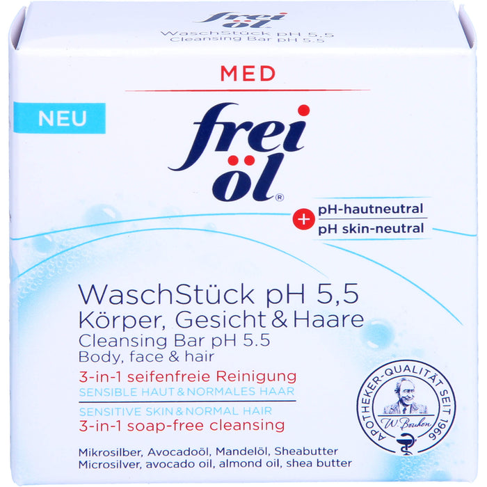 frei öl WaschStück pH 5,5 für Körper, Gesicht und Haare, 90 g Seifenstück