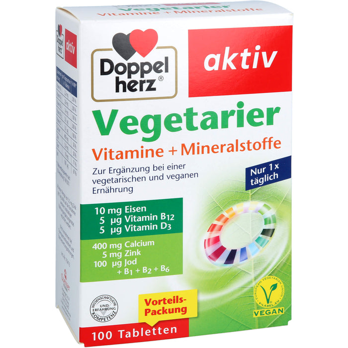 Doppelherz Vegetarier Vitamine+Mineralstoffe Aktiv, 100 St TAB