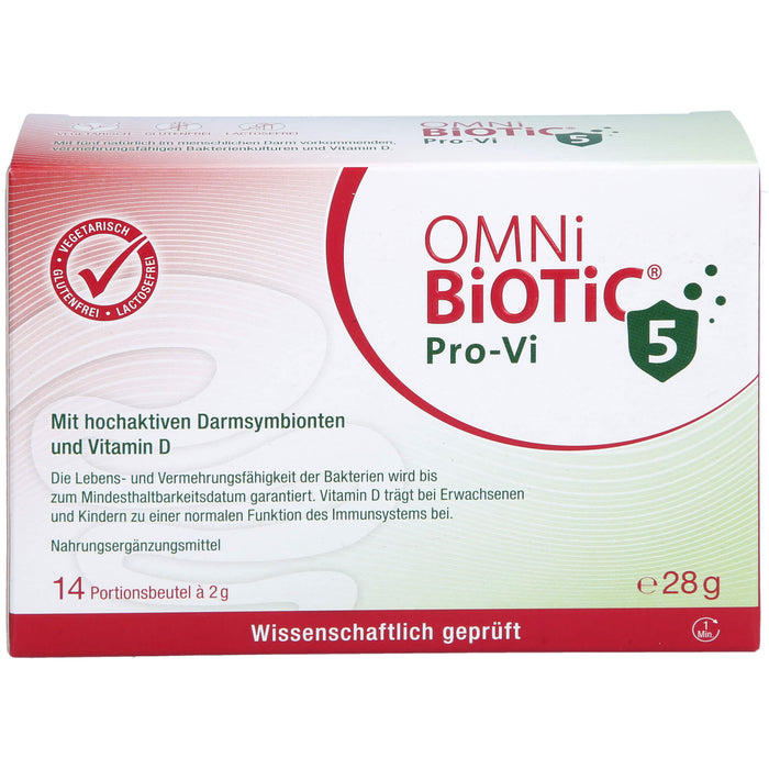 OMNi-BiOTiC ProVi-5 Pulver mit hochaktivem Darmsymbionten und Vitamin D, 14 pcs. Sachets