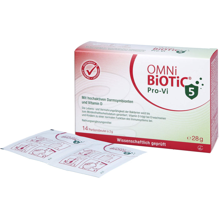 OMNi-BiOTiC ProVi-5 Pulver mit hochaktivem Darmsymbionten und Vitamin D, 14 pc Sachets