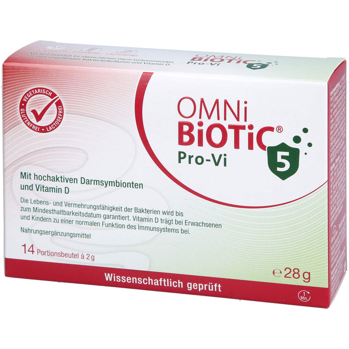 OMNi-BiOTiC ProVi-5 Pulver mit hochaktivem Darmsymbionten und Vitamin D, 14 pcs. Sachets