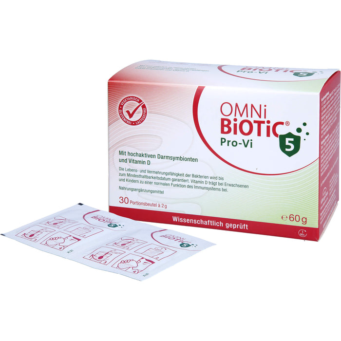 OMNi-BiOTiC ProVi-5 Pulver mit hochaktiven Darmsymbionten und Vitamin D, 30 St. Beutel