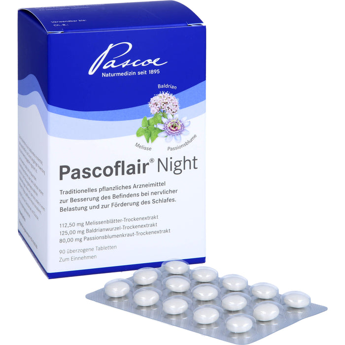 Pascoflair Night Tabletten zur Besserung des Befindens bei nervlicher Belastung und zur Förderung des Schlafes, 90 pcs. Tablets