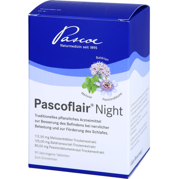 Pascoflair Night Tabletten zur Besserung des Befindens bei nervlicher Belastung und zur Förderung des Schlafes, 90 St. Tabletten