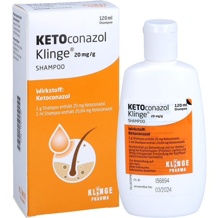 KETOconazol Klinge 20 mg/g Shampoo zur Behandlung und zur Vorbeugung bei Kopfschuppen, 120 ml Crème