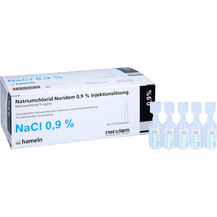 Natriumchlorid Noridem 0,9% Injektionslösung, 5 ml, 50X5 ml ILO