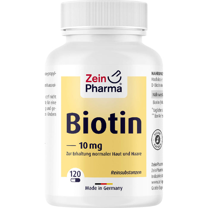 ZeinPharma Biotin 10 mg Kapseln hochdosiert, 120 pc Capsules