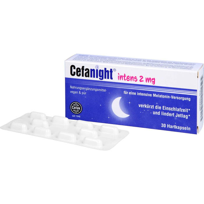 Cefanight intens 2 mg Tabletten verkürzt die Einschlafzeit und lindert Jetlag, 30 pcs. Tablets