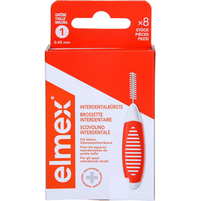 elmex Interdentalbürsten orange ISO 0,45 mm Größe 1, 8 pcs. Interdental brushes