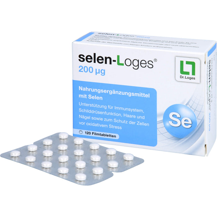 selen-Loges 200 µg Tabletten Unterstützung fürs Immunsystem, Schilddrüsenfunktion, Haare und Nägel sowie zum Schutz der Zellen vor oxidativem Stress, 120 St. Tabletten