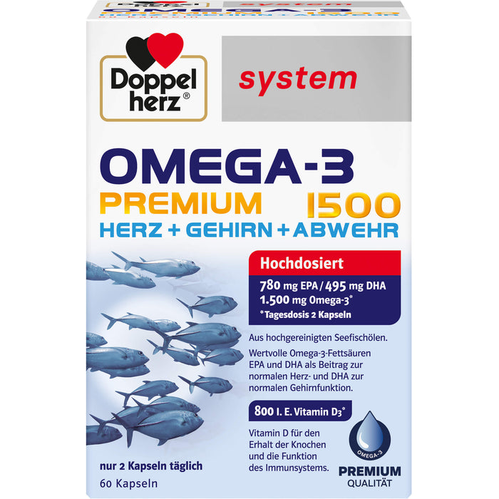 Doppelherz Omega-3 Premium 1500 system, 60 St KAP