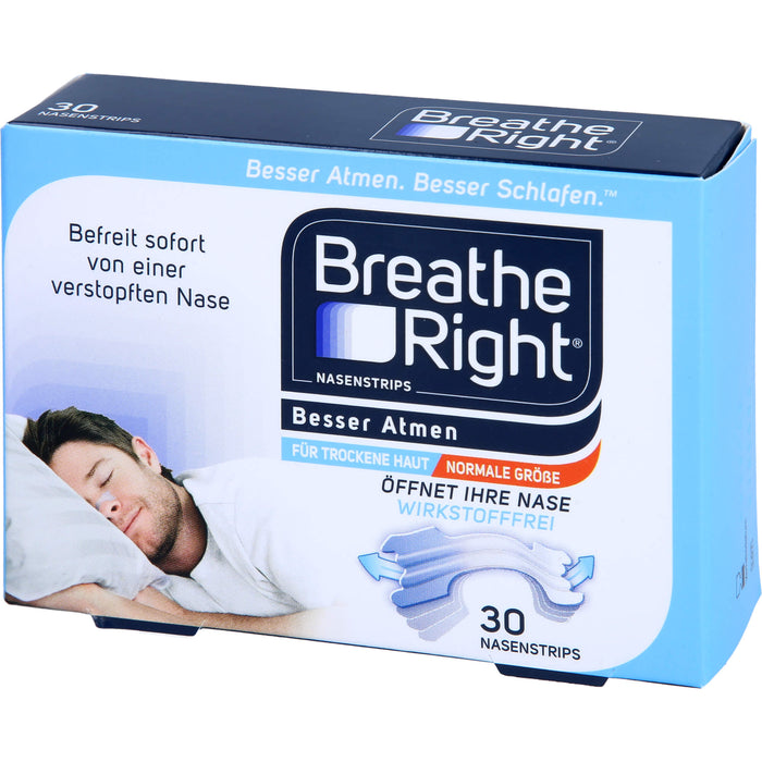 Besser Atmen Breathe Right Nasenpflaster transparent normal, 30 St. Pflaster