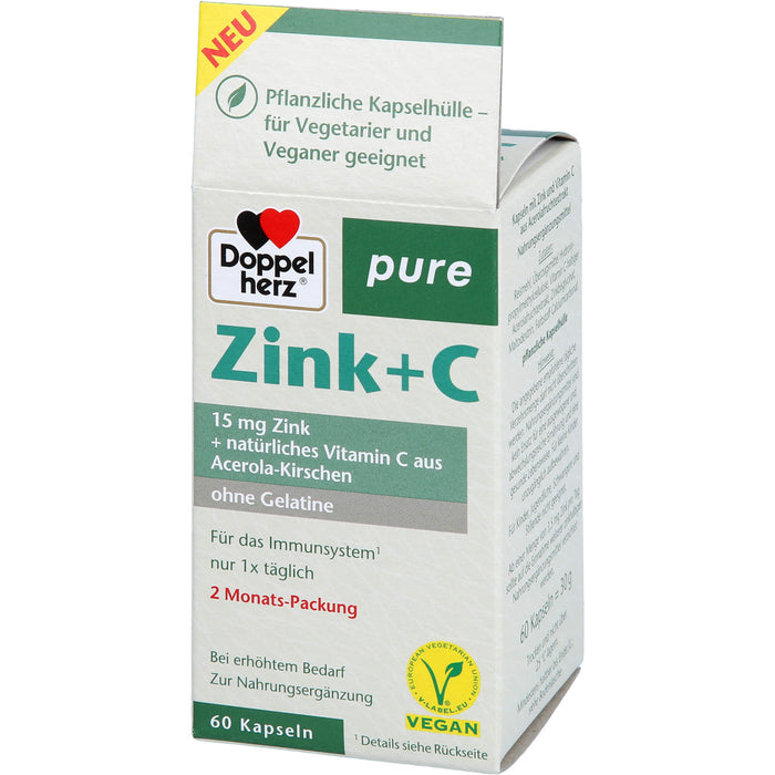 Doppelherz Zink + C pure, 60 St. Kapseln