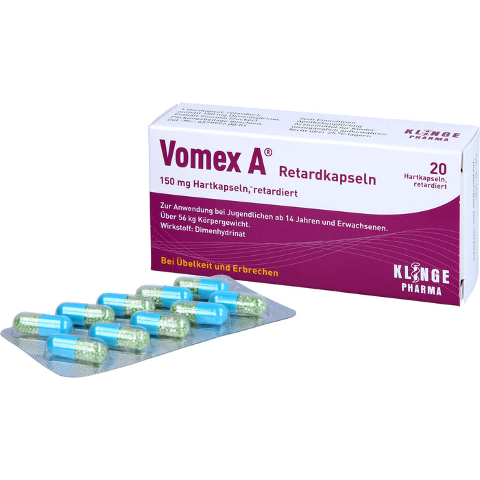 Vomex A Retardkapseln 150 mg Hartkapsel, retardiert, 20 St. Kapseln