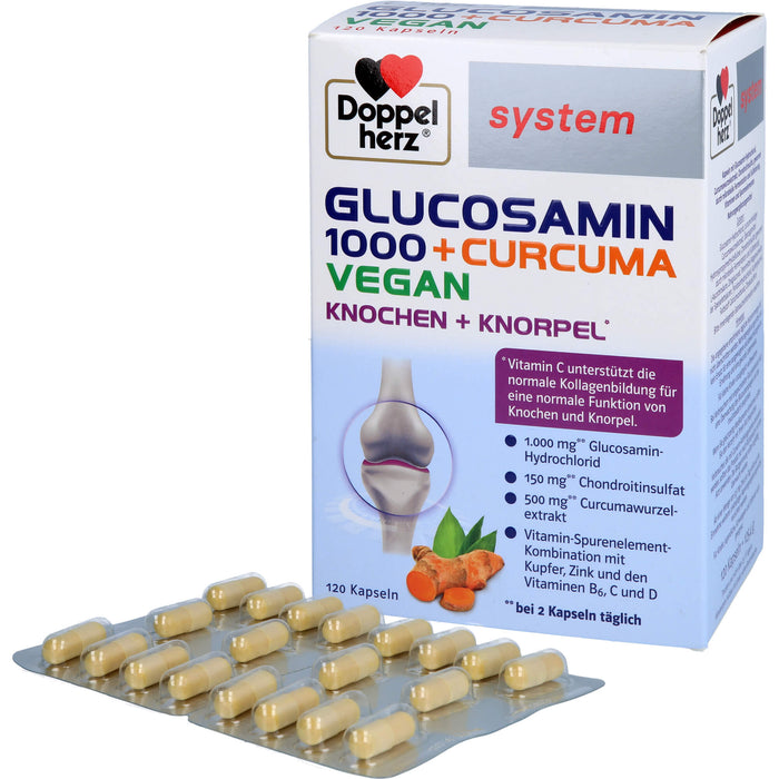 Doppelherz Glucosamin 1000 + Curcuma Vegan system, 120 St KAP