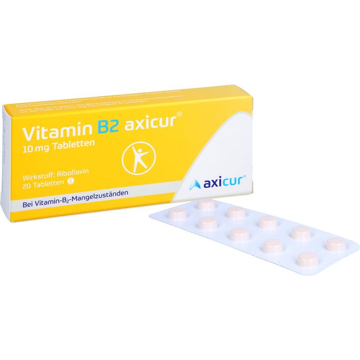 Vitamin B2 axicur 10 mg Tabletten bei Vitamin B2 Mangelzuständen, 20 pcs. Tablets